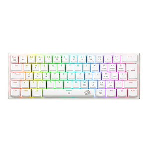 Teclado Gamer Mecânico Redragon Anivia, RGB, Switch Red, Low Profile, Branco