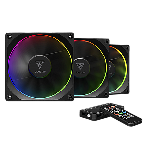 Kit Cooler Gamdias Aeolus M3 1203R, 3 fans, ARGB, 120mm