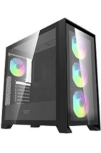 Gabinete Gamer Aigo Darkflash DRX90 Glass, Mid-Tower, Lateral de Vidro, preto