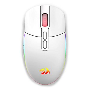 Mouse Gamer Redragon Invader Pro Wireless/Bluetooth, 10000DPI, 8 botões, Branco