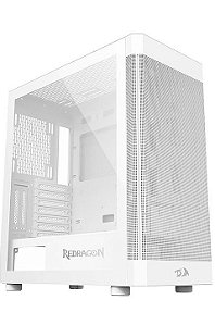 Gabinete Redragon Aeroglass, Mid Tower, Lateral em Vidro Temperado, Branco