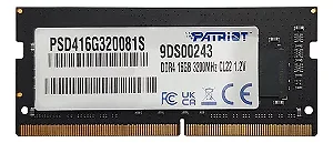 Memória RAM Notebook Patriot 16GB DDR4, 3200MHz, Sodimm