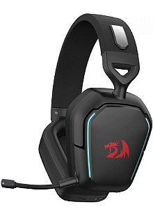 Headset Gamer Wireless Redragon Mira 3-Mode, RGB, Preto