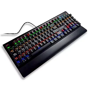 Teclado Gamer Mecânico Knup Madset TE121, USB, Rainbow, Preto