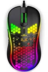 Mouse Gamer Ebai FZF-T98, 6 Botões, Preto, 7200DPI