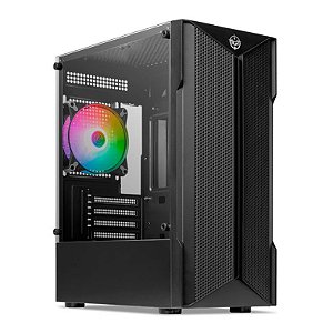 Gabinete Gamer TGT Skylancer V2, C/ 1 Fan, Mid-Tower, Lateral de Vidro, Preto