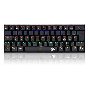 Teclado Gamer Mecânico Redragon Lakshmi 60% , Rainbow, Switch Red