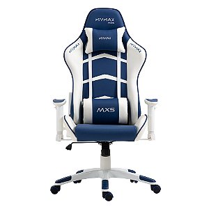 Cadeira Gamer Mymax MX5 Branco e Azul Marinho