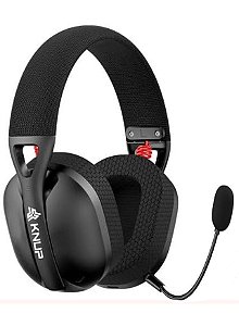Headset Gamer Wireless Knup Hathor FN627, 2.4Hz/Bluetooth, Microfone destacável, Preto