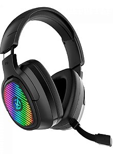 Headset Gamer Wireless Kalkan Ragnar, 2.4Hz/Bluetooth, Microfone destacável, Preto