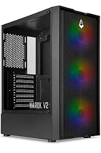 Gabinete Gamer Narok V2, C/ 3 Fans, Mid-Tower, Lateral Vidro, Preto