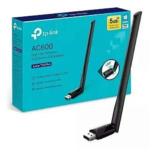 Adaptador Wireless USB TP-Link Ac600 Archer T2U Plus Dual Band 2.4ghz(200Mbps) E 5ghz(433Mbps)