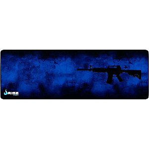 Mousepad Gamer Rise Gaming M4A1 90 x 30cm, MP06 E, Preto/Azul