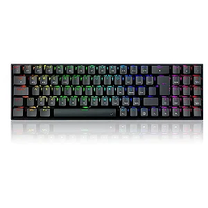Teclado Gamer Mecânico Redragon Zed Pro Wireless, Bluetooth, RGB, Switch Brown, Preto