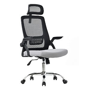 Cadeira Bluecase Office Ergo Prime BCOP-02GYBK, Tecido Mesh, Preta/Cinza