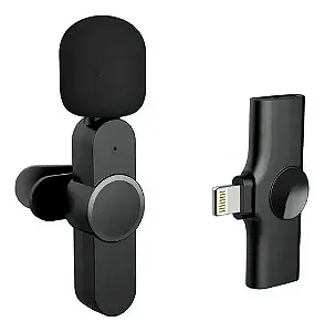 Microfone de Lapela Sem Fio para Iphone Onistek MC802, Preto