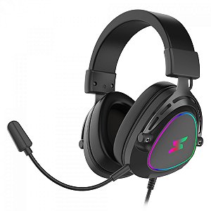 Headset Gamer Super Sound, Surround 7.1, Drivers de 50mm, RGB, USB, Preto