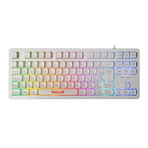 Teclado Gamer TGT M90B, Rainbow, USB, Branco