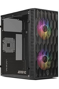 Gabinete Gamer Jester V2 C/ 2 Fans, RGB, Mini-Tower, Lateral Acrilico