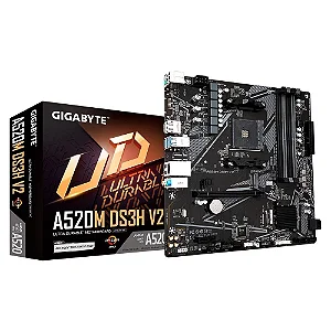 Placa Mãe Gigabyte A520M DS3H V2, AMD AM4, mATX, DDR4