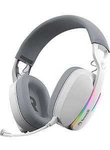 Headset Gamer Wireless Marvo Pulz 70W, Wireless/Bluetooth (S/fio), Microfone destacável, Branco