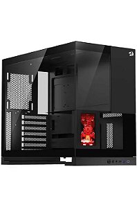 Gabinete Gamer Redragon Eternal Pro, Frontal E Lateral Em Vidro, com Tela LCD, Preto