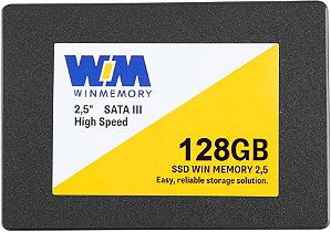 SSD Winmemory 128GB, SATA, Leitura 560MB/s, Gravação 540MB/s