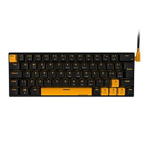 Teclado Gamer Mecânico PCYes Kuromori Voyager Edition 60%, Led Full Yellow, Switch Yellow, ABTN2