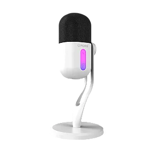 Microfone PCYes Volini White Ghost, RGB, USB, Branco