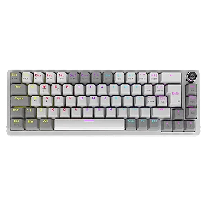 Teclado Gamer Mecânico PCYes Mecka White Ghost 65%, Led Rainbow, Switch Outemu Blue, ABTN2, Branco