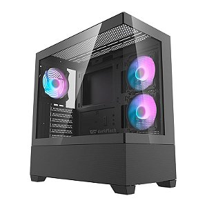 Gabinete Gamer Aigo Darkflash DS900 Air, C/ 3 Fans, Mid-Tower, Lateral de Vidro, Preto