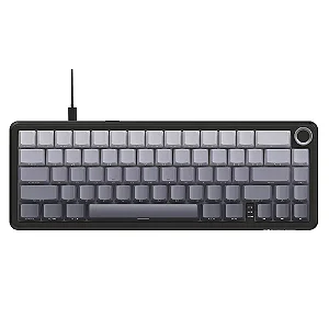 Teclado Gamer Mecânico Attack Shark X66, Switch Linear Blueberry, Backlit RGB, Moonlight, Cinza/Branco
