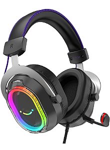 Headset Gamer Fifine H13, Som Surround 7.1, USB, RGB, Preto