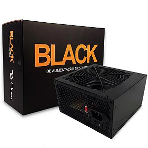 Fonte Duex Black DX500FSE, PFC Ativo, ATX 500W