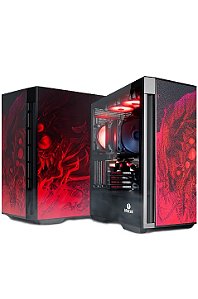 Gabinete Redragon Strafe Flow Infernal Dragon, Mid Tower, Lateral em Vidro Temperado