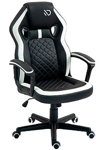 Cadeira Gamer Duex Vortex DX9026BKW, Tecido, Preto/Branco