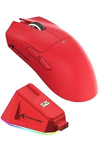Mouse Gamer Attack Shark X11 Wireless/Bluetooth, Vermelho, 22000DPI