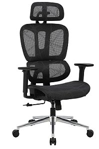 Cadeira Bluecase Office Ergo Master Bcom-01GYBK, Tecido Mesh Cinza e Preto