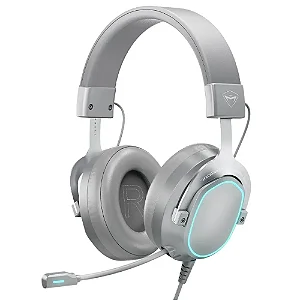 Headset Gamer Machenike GX30, USB, Surround 7.1, Drivers 50mm + 13mm, LED, Cinza
