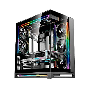 Gabinete Gamer Liketec Cygnus Dark, Mid-Tower, Lateral De Vidro, Preto