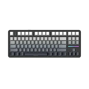 Teclado Gamer Mecânico Attack Shark X87 Moonlit Night, Switch Strawberry, Backlit RGB, Preto/Cinza