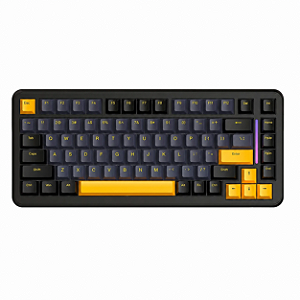 Teclado Gamer Mecânico Attack Shark M86 Star Black, Switch Blueberry, Backlit RGB, Preto/Amarelo