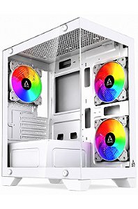 Gabinete Gamer Gstorm Raider, C/ 3 Fans, Mid-Tower, Lateral Vidro, Branco