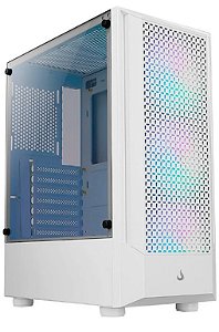 Gabinete Gamer Rise Mode Wave, C/ 3 Fans, Mid-Tower, Lateral Vidro, Branco