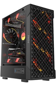 Gabinete Gamer Pcyes Velyr Black Vulcan, Lateral Em Vidro