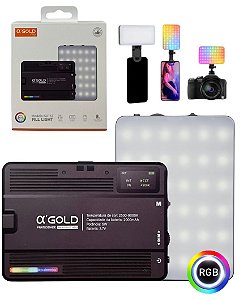 Luz Led Portátil RGB, Iluminação/Vídeo/Fotográfica, Bateria Recarregavel,  AGold Slf-12