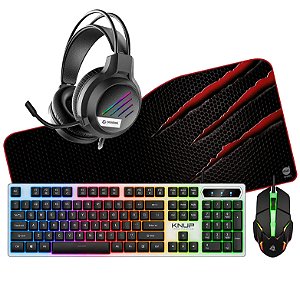 Combo Gamer Kit Teclado + Mouse Knup TE124 + Headset Onistek FN638 + Mousepad Dazz Control MP03 79,5 X 34,5 cm