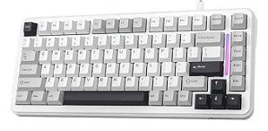 Teclado Gamer Magnético Attack Shark X82 HE 75%, Rapid Trigger, 8000Hz, 0.01ms, Backlit RGB, Branco