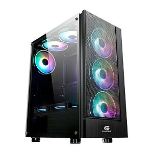 Gabinete Fortrek Cruiser RGB, Mid Tower, Com 3 Fans, Lateral de Acrílico, Preto