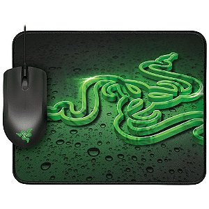Kit Gamer Mouse Razer Abyssus 2000DPI + Mousepad Goliathus Control Fissure